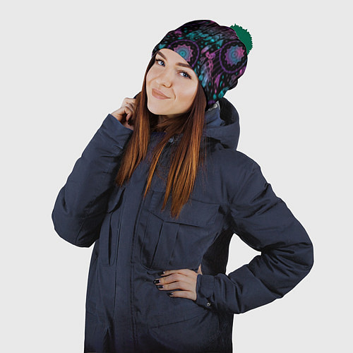 Шапка c помпоном Ловцы снов / 3D-Зеленый – фото 2