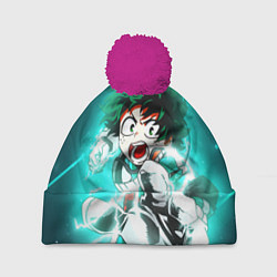 Шапка с помпоном Моя геройская академия, цвет: 3D-малиновый