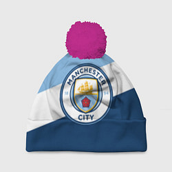 Шапка с помпоном FC Manchester City: Colors, цвет: 3D-малиновый