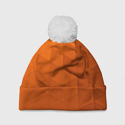 Шапка с помпоном Orange abstraction, цвет: 3D-белый