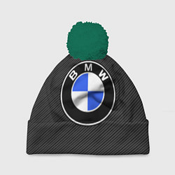 Шапка с помпоном BMW CARBON БМВ КАРБОН, цвет: 3D-зеленый