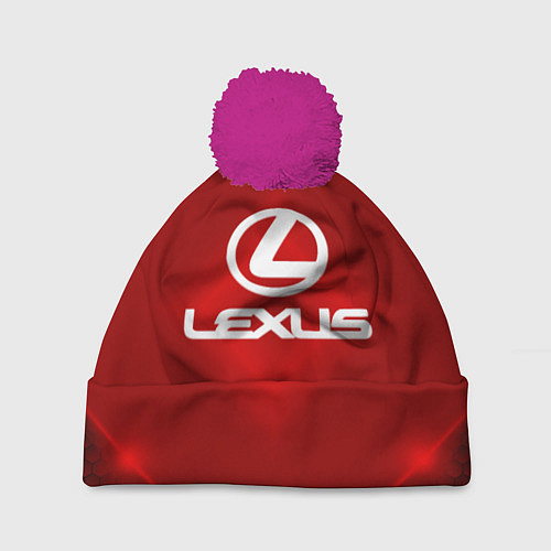 Шапка c помпоном Lexus: Red Light / 3D-Малиновый – фото 1