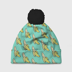 Шапка с помпоном Любитель бананов, цвет: 3D-черный