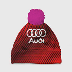 Шапка с помпоном Audi: Red Carbon, цвет: 3D-малиновый