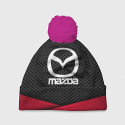 Шапка с помпоном Mazda: Grey Carbon, цвет: 3D-малиновый