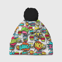 Шапка с помпоном Pop art Fashion, цвет: 3D-черный