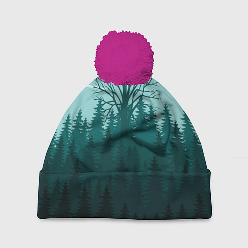 Шапка c помпоном Firewatch Wood / 3D-Малиновый – фото 1