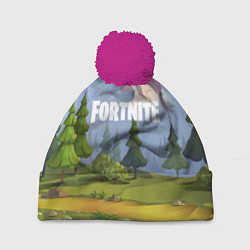 Шапка с помпоном Fortnite: Forest View, цвет: 3D-малиновый