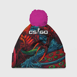 Шапка с помпоном CS:GO Hyper Beast, цвет: 3D-малиновый