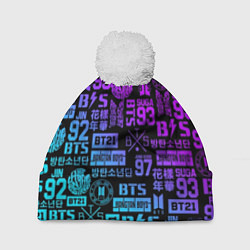 Шапка с помпоном BTS Logos, цвет: 3D-белый