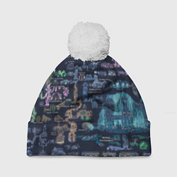 Шапка с помпоном HOLLOW KNIGHT WORLD, цвет: 3D-белый
