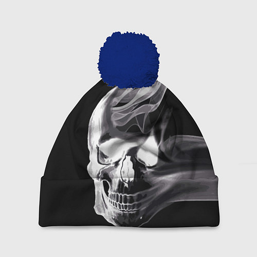 Шапка c помпоном Wind - smoky skull / 3D-Тёмно-синий – фото 1