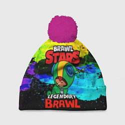 Шапка с помпоном BRAWL STARS LEON, цвет: 3D-малиновый