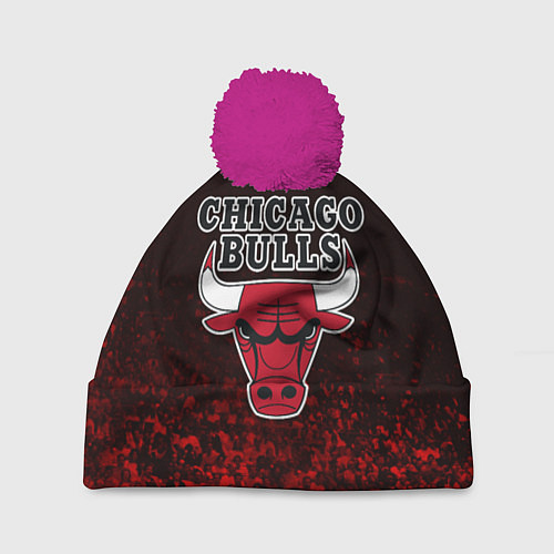 Шапка c помпоном CHICAGO BULLS / 3D-Малиновый – фото 1