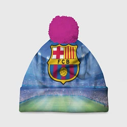 Шапка с помпоном FC Barcelona, цвет: 3D-малиновый