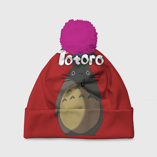 Шапка c помпоном Totoro / 3D-Малиновый – фото 1