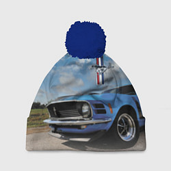 Шапка с помпоном Mustang, цвет: 3D-тёмно-синий