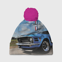 Шапка с помпоном Mustang, цвет: 3D-малиновый