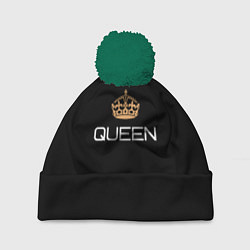 Шапка с помпоном Королева, цвет: 3D-зеленый