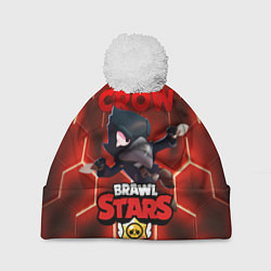 Шапка с помпоном BRAWL STARS CROW, цвет: 3D-белый