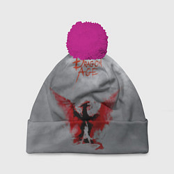 Шапка с помпоном Dragon Age, цвет: 3D-малиновый