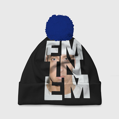 Шапка c помпоном Eminem / 3D-Тёмно-синий – фото 1