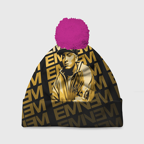 Шапка c помпоном Eminem / 3D-Малиновый – фото 1