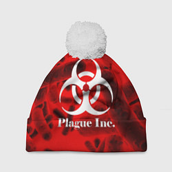 Шапка с помпоном PLAGUE INC, цвет: 3D-белый