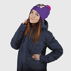 Шапка с помпоном Los Angeles Lakers Kobe Brya, цвет: 3D-малиновый — фото 2