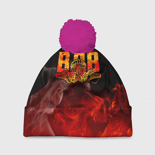 Шапка c помпоном ВДВ / 3D-Малиновый – фото 1