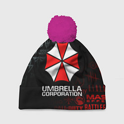 Шапка с помпоном RESIDENT EVIL UMBRELLA CORP, цвет: 3D-малиновый