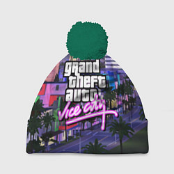 Шапка с помпоном Grand Theft Auto Vice City, цвет: 3D-зеленый