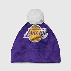 Шапка с помпоном LA LAKERS, цвет: 3D-белый