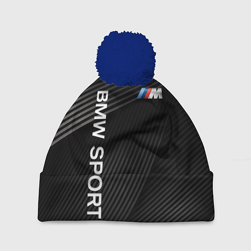 Шапка c помпоном BMW / 3D-Тёмно-синий – фото 1