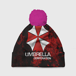 Шапка с помпоном UMBRELLA CORP, цвет: 3D-малиновый