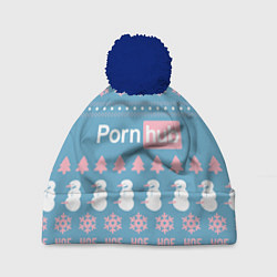 Шапка с помпоном Pornhub - christmas sweater, цвет: 3D-тёмно-синий