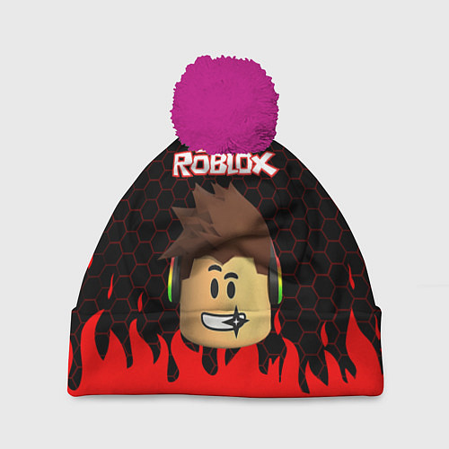 Шапка c помпоном ROBLOX / 3D-Малиновый – фото 1