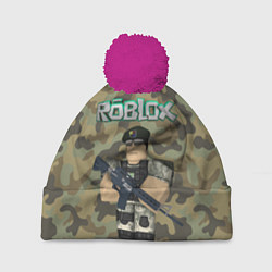 Шапка с помпоном Roblox 23 February Camouflage, цвет: 3D-малиновый