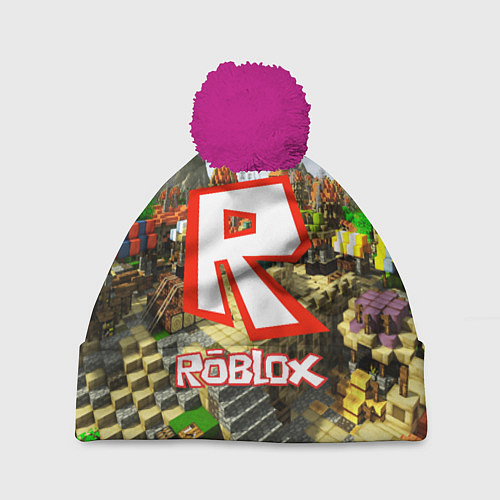 Шапка c помпоном ROBLOX / 3D-Малиновый – фото 1