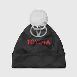 Шапка с помпоном TOYOTA, цвет: 3D-белый