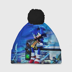 Шапка с помпоном SONIC, цвет: 3D-черный