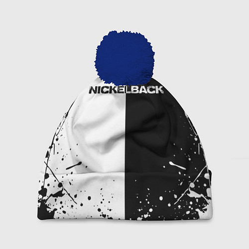 Шапка c помпоном Nickelback / 3D-Тёмно-синий – фото 1