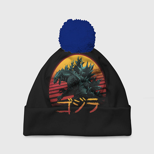 Шапка c помпоном GODZILLA / 3D-Тёмно-синий – фото 1