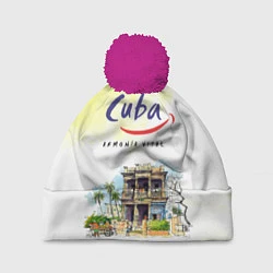 Шапка с помпоном Куба, цвет: 3D-малиновый