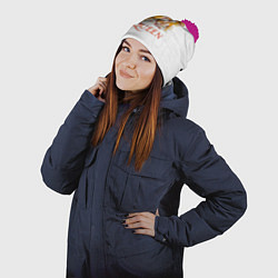 Шапка с помпоном Queen, цвет: 3D-малиновый — фото 2