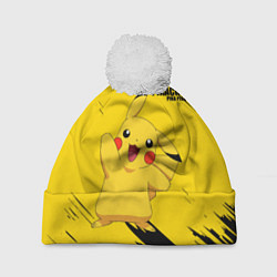 Шапка с помпоном PIKACHU: PIKA PIKA, цвет: 3D-белый