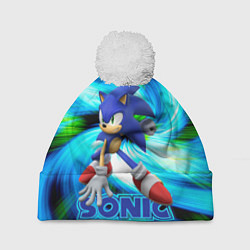 Шапка с помпоном Sonic, цвет: 3D-белый
