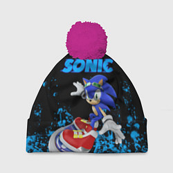 Шапка с помпоном Sonic, цвет: 3D-малиновый