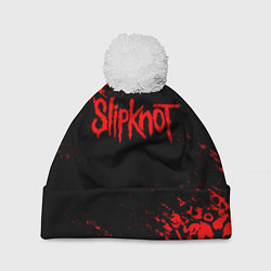 Шапка с помпоном SLIPKNOT, цвет: 3D-белый