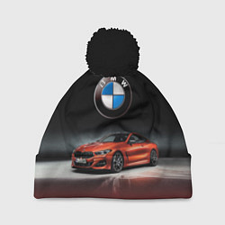 Шапка с помпоном BMW, цвет: 3D-черный